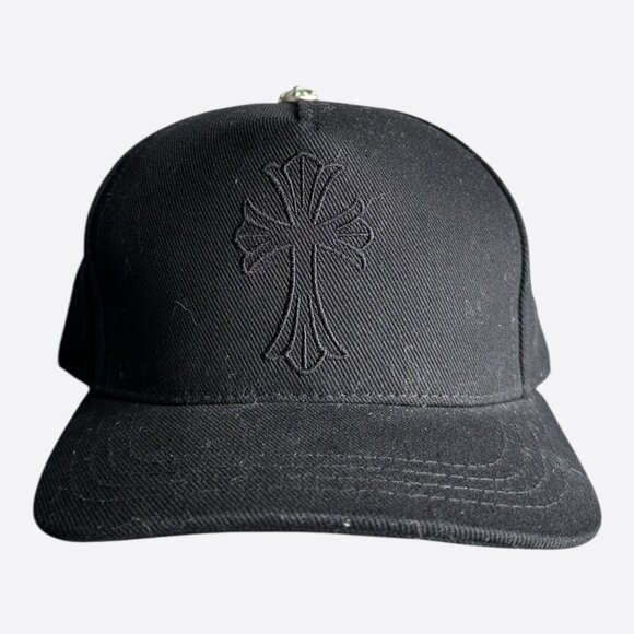 Chrome Hearts Black Embroidered Cross Logo Hat - Picture 1 of 8